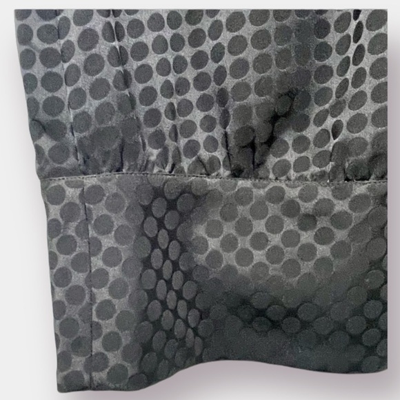 Calvin Klein Black on Black Polka Dot Halter Racerback Blouse Top Size XS - Picture 4 of 7